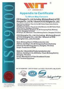 Appendix Of Certificate